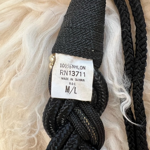 💕 VTG 80s Belt Black and Gold Braided Rope - Picture 6 of 8